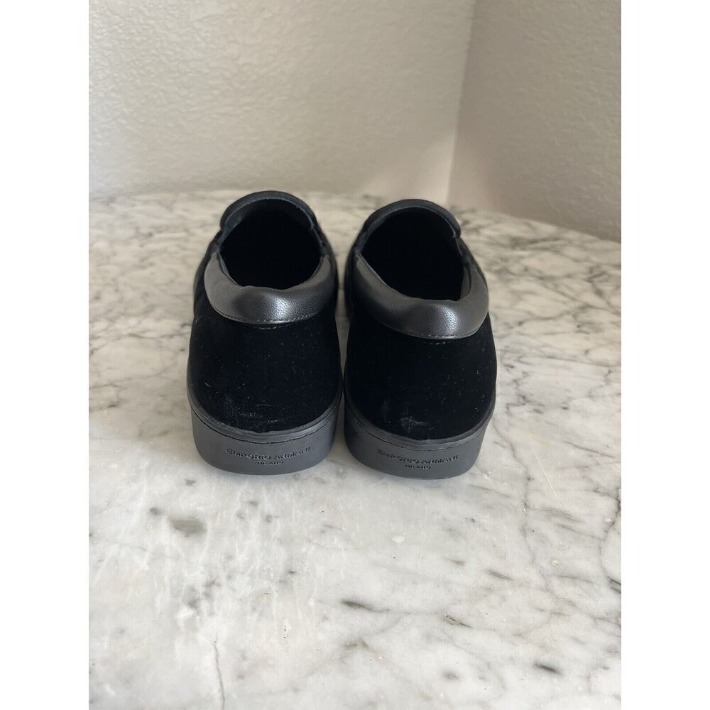 Emporio Armani Black Velvet Slip SoHo Loafers Size 38.5 - Picture 5 of 6